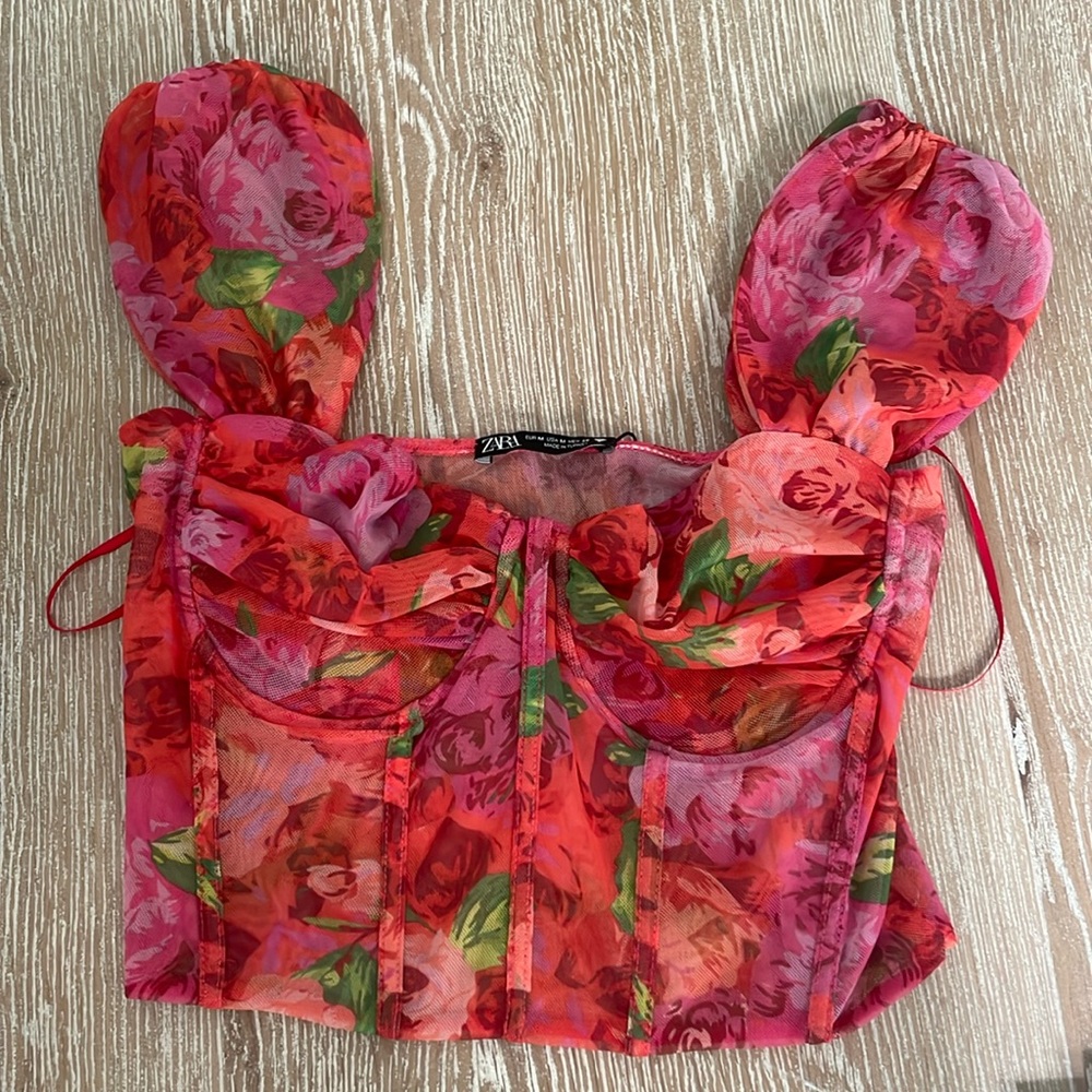Zara Tulle Corset Style Top